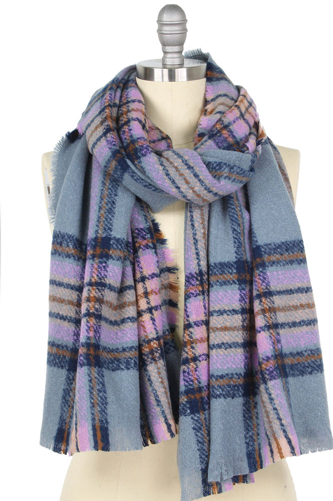 Women's Plaid Oblong Scarf — scarf photo 4
