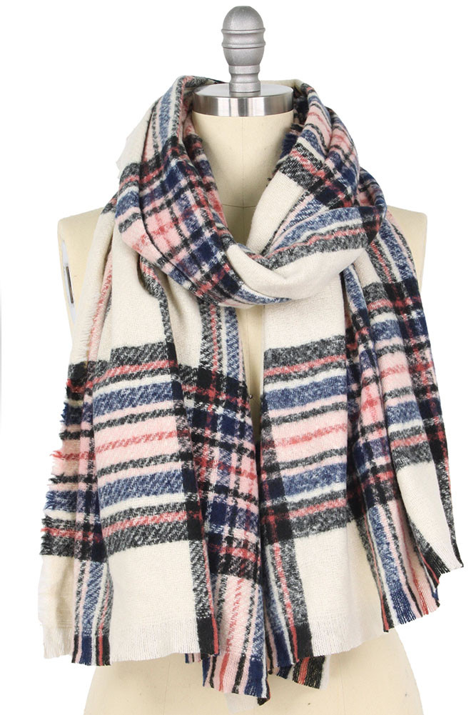 Women's Plaid Oblong Scarf — scarf photo 5
