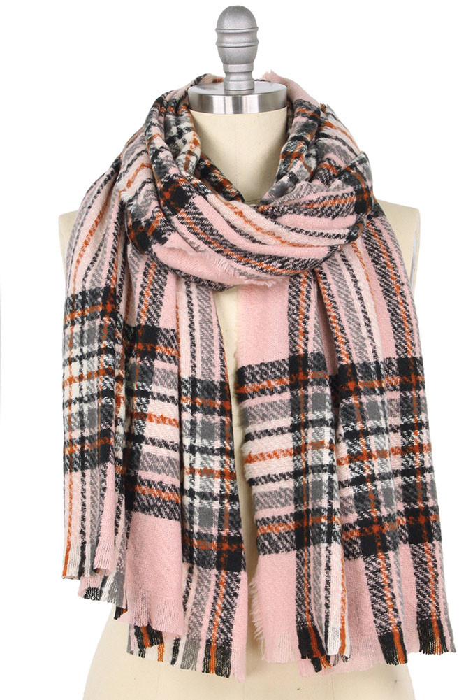 Women's Plaid Oblong Scarf — scarf photo 6