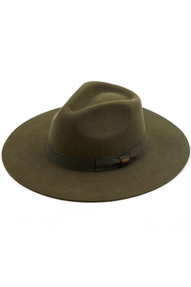 Women's Wool Felt Brim Hat in Olive