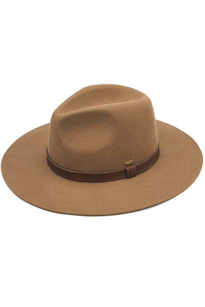 Women's Wool Felt Brim Hat in Taupe