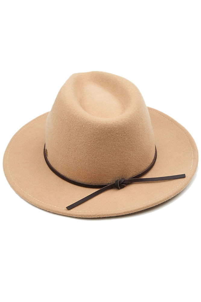 Women's Wool Felt Brim Hat in Beige