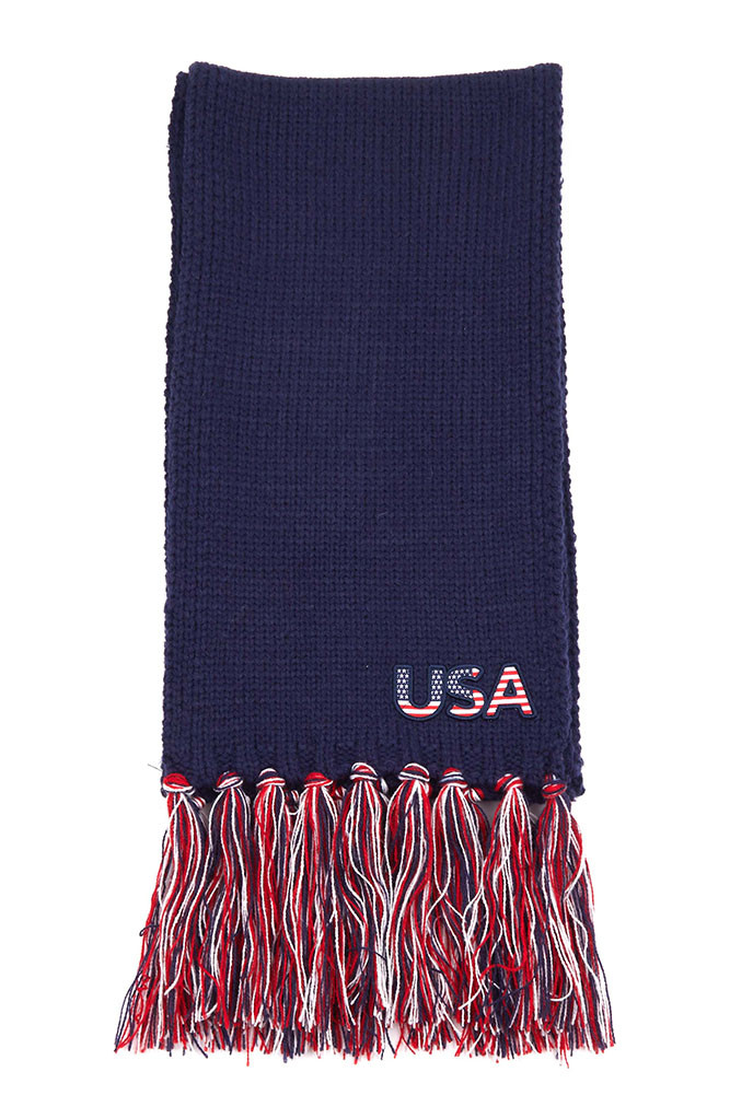 Women's American Flag Knit Scarf — scarf photo 7