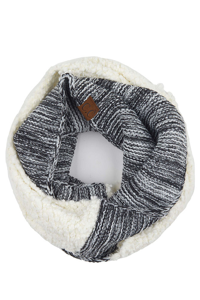 Women's Two-Tone Knit Infinity Scarf — infinity scarf photo 6