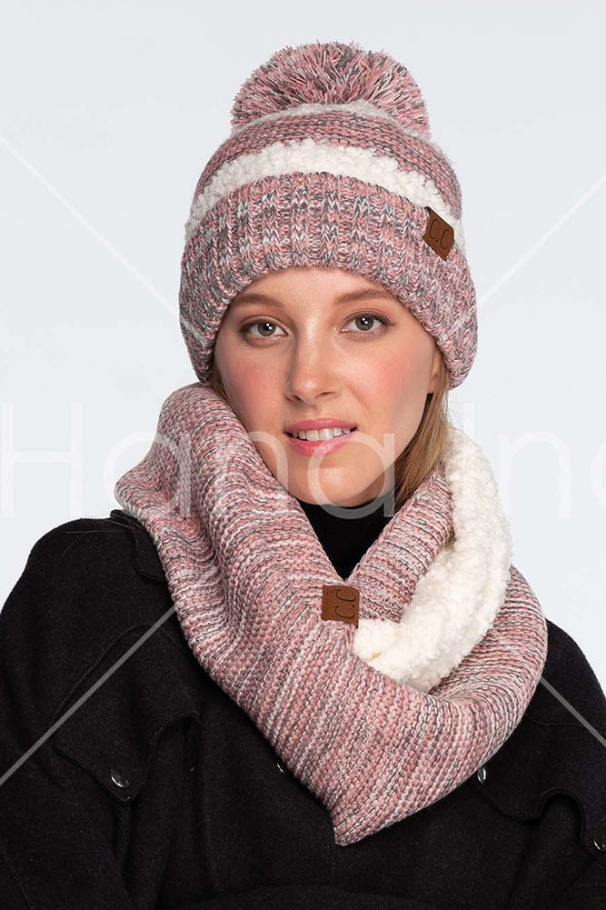Women's Two-Tone Knit Infinity Scarf — infinity scarf photo 4