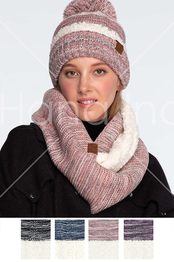 Women's Two-Tone Knit Infinity Scarf — infinity scarf photo 2
