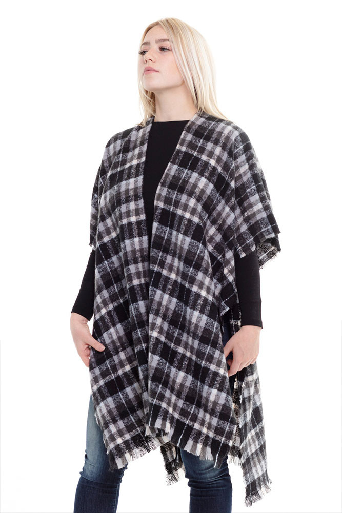 Women's Tartan Plaid Kimono — kimono photo 2