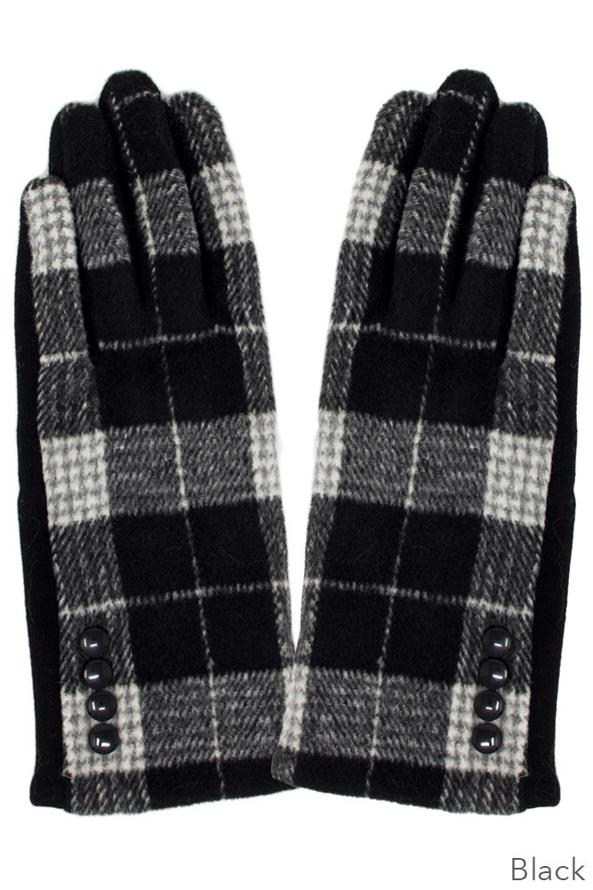 Women's Plaid Touchscreen Gloves – Style LOG098 — gloves photo 2