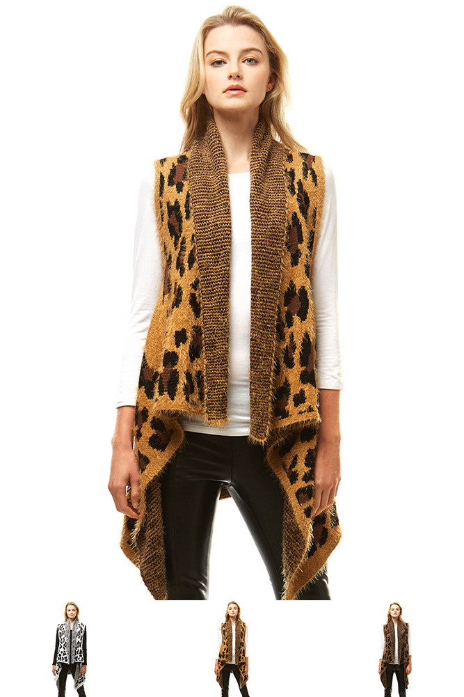 Women's Leopard Vest – Taupe — vest photo 2