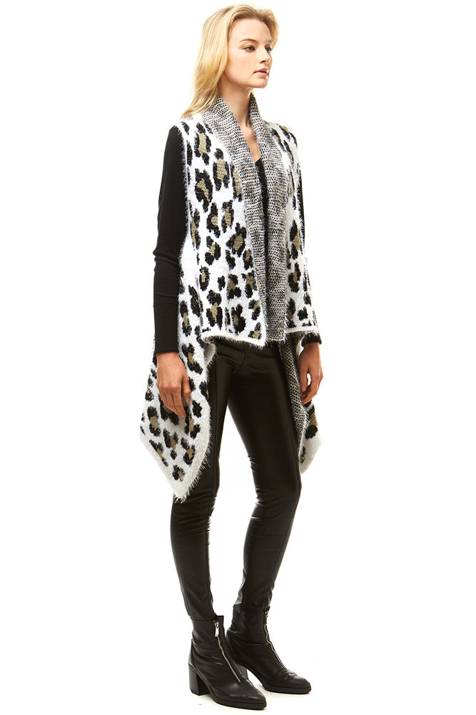 Women's Leopard Vest – Taupe — vest photo 5
