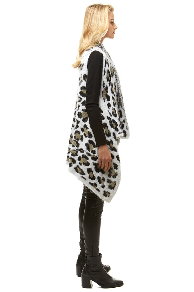 Women's Leopard Vest – Taupe — vest photo 6