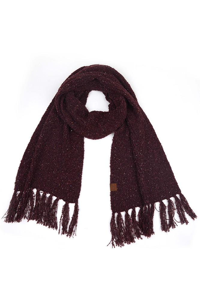 Women's Fringe Knit Oblong Scarf – Navy — scarf photo 7