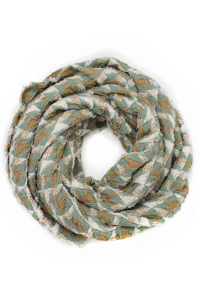 Women's Plaid Infinity Scarf in Mint