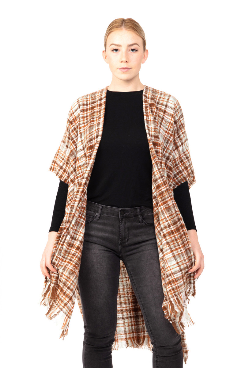 Women's Tartan Check Kimono — kimono photo 5