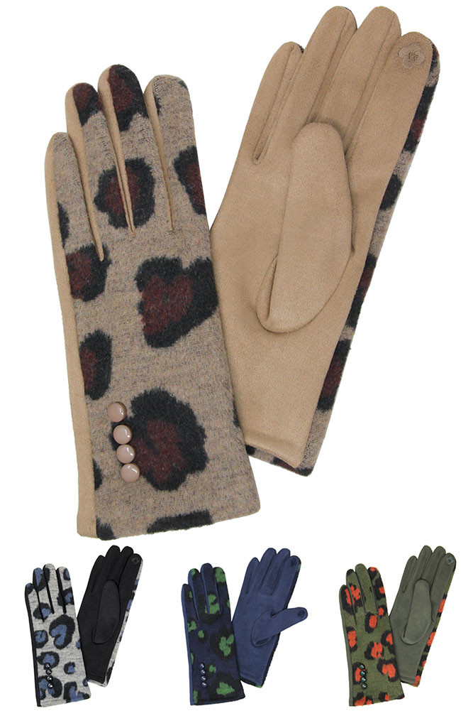 Women's Leopard Smart Touch Gloves by BURACQ