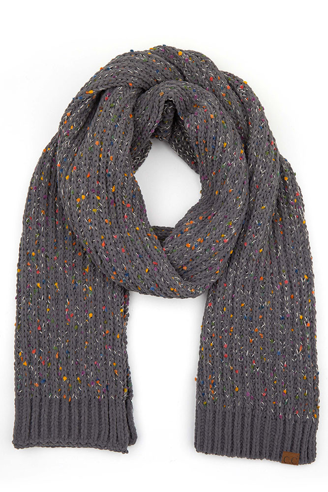 Women's Speckled Chunky Knit Oblong Scarf – Rose — scarf photo 6