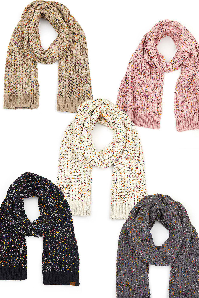 Women's Speckled Chunky Knit Oblong Scarf – Rose in Rose by BURACQ