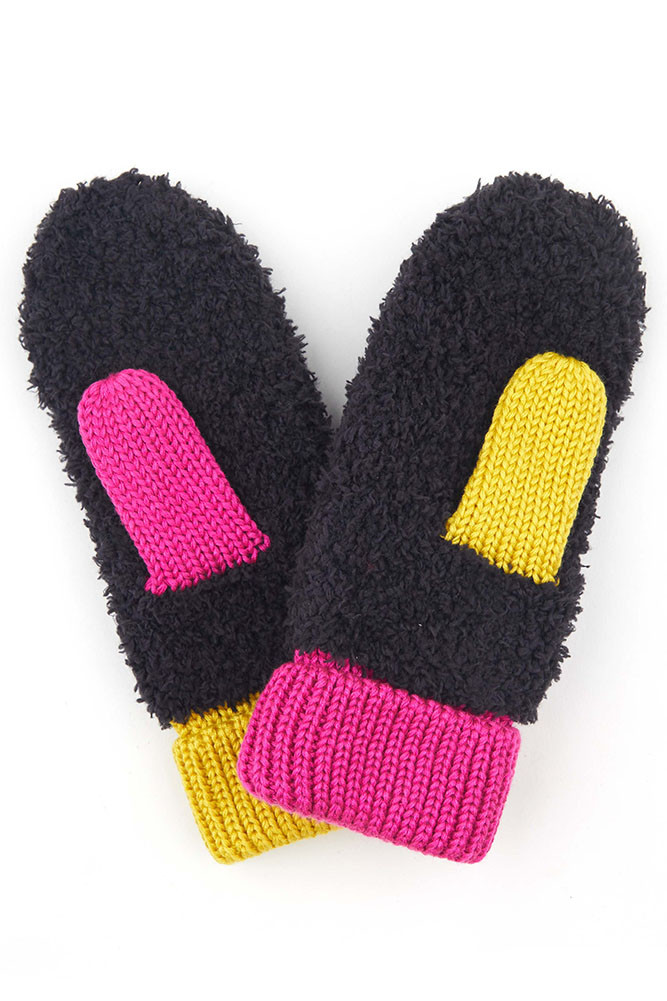 Women's Fuzzy Knit Mittens — mittens photo 2