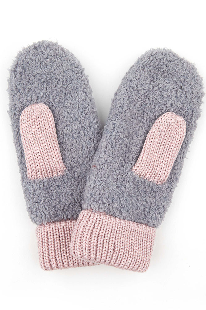 Women's Fuzzy Knit Mittens — mittens photo 3