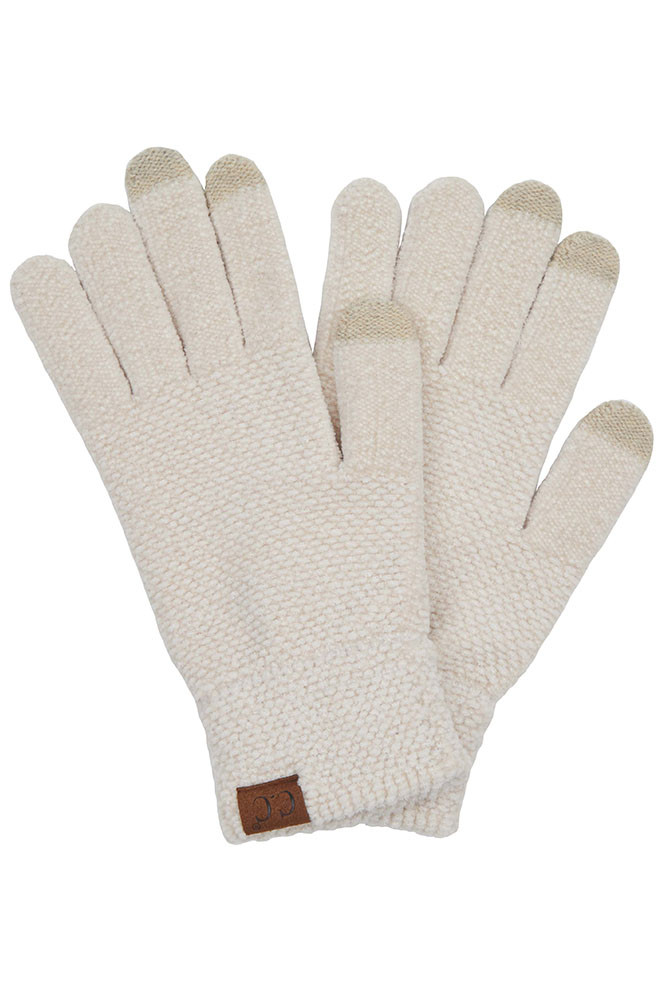 Women's Echo Friendly Chenille Gloves in Beige