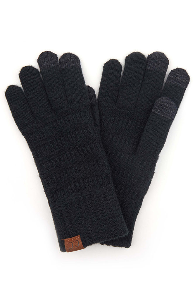 Women's Solid Knit Touchscreen Gloves by BURACQ