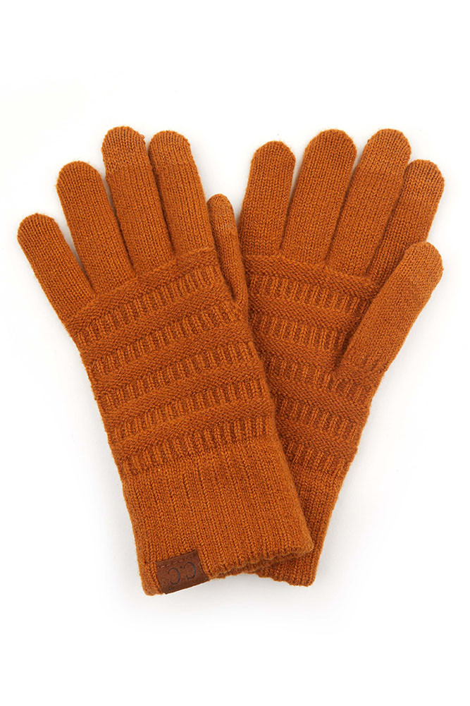 Women's Solid Knit Touchscreen Gloves — gloves photo 2