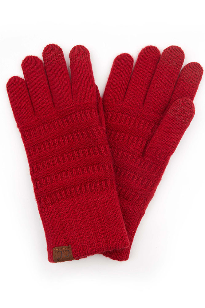 Women's Solid Knit Touchscreen Gloves — gloves photo 3