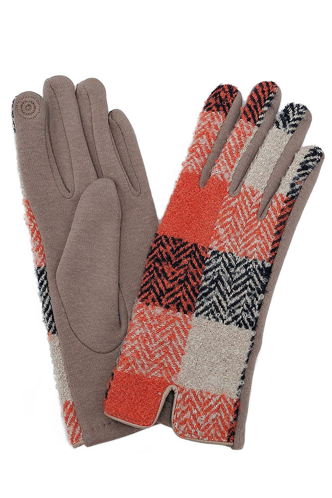 Women's Plaid Panel Touchscreen Gloves — gloves photo 4