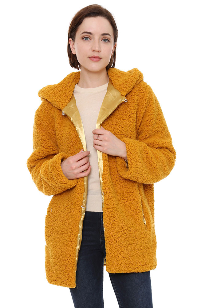 Women's Fleece Jacket – Mustard — jacket photo 8