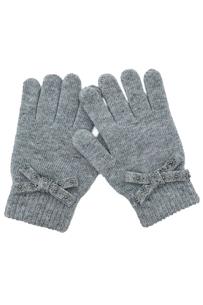 Women's Bow Knit Touchscreen Gloves — gloves photo 6