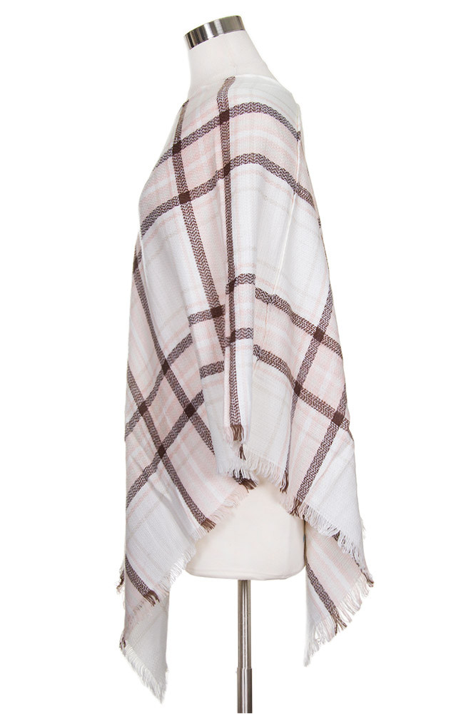 Women's Plaid and Check Poncho — poncho photo 2