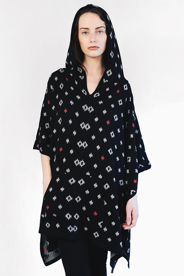 Women's Aztec Pattern Hooded Wrap by BURACQ