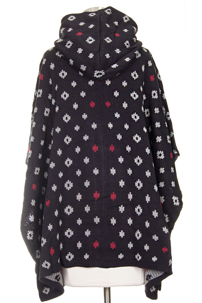 Women's Aztec Pattern Hooded Wrap — clothing piece photo 5