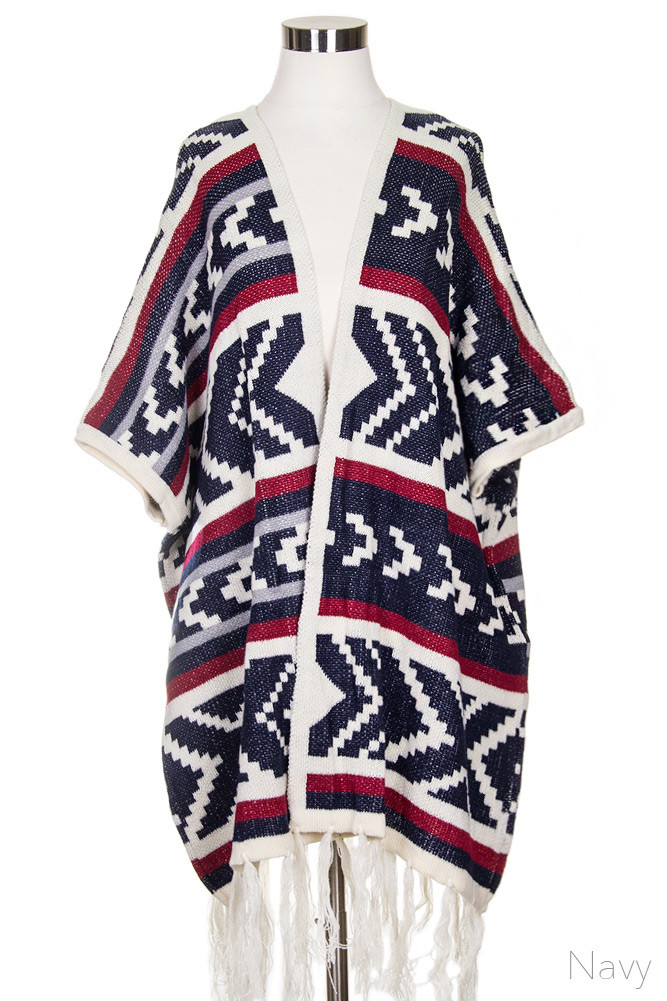 Women's Aztec Pattern Knit Wrap by BURACQ