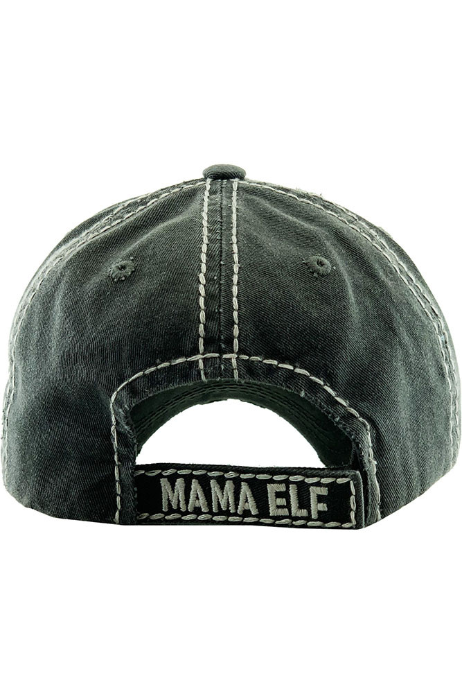 Women's Elf Christmas Holiday Baseball Cap in Black