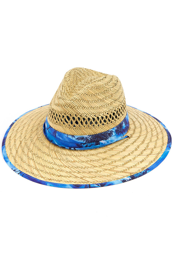 Women's Wide Brim Sun Hat with Print Lining and Chin Strap — sun hat photo 3