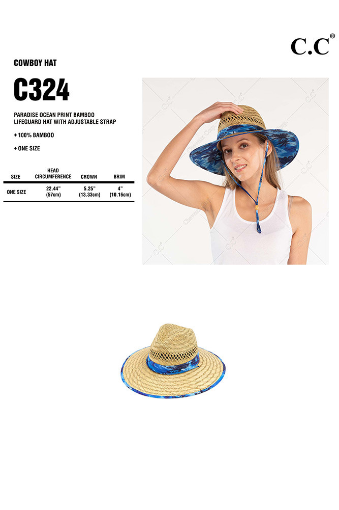 Women's Wide Brim Sun Hat with Print Lining and Chin Strap — sun hat photo 2