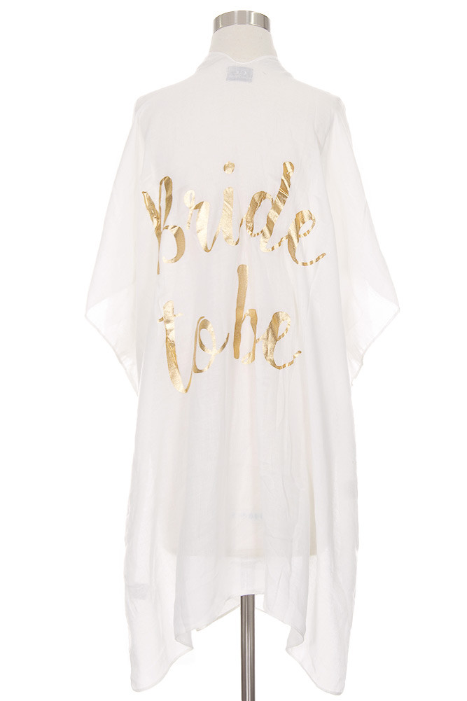 Women's Bride to Be Sheer Beach Cover-Up in White