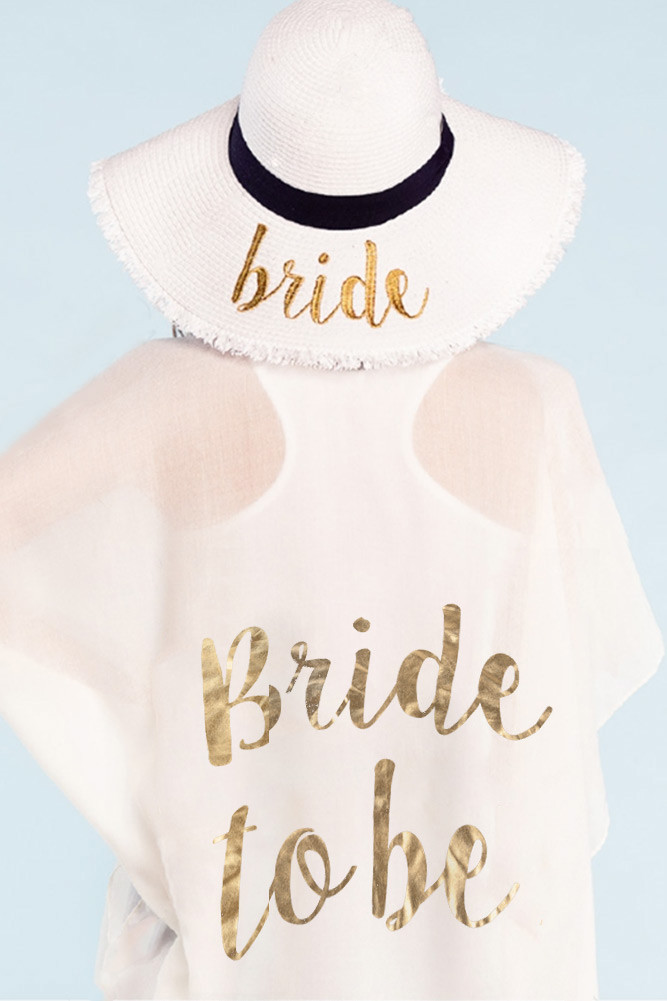 Women's Bride to Be Sheer Beach Cover-Up in White by BURACQ