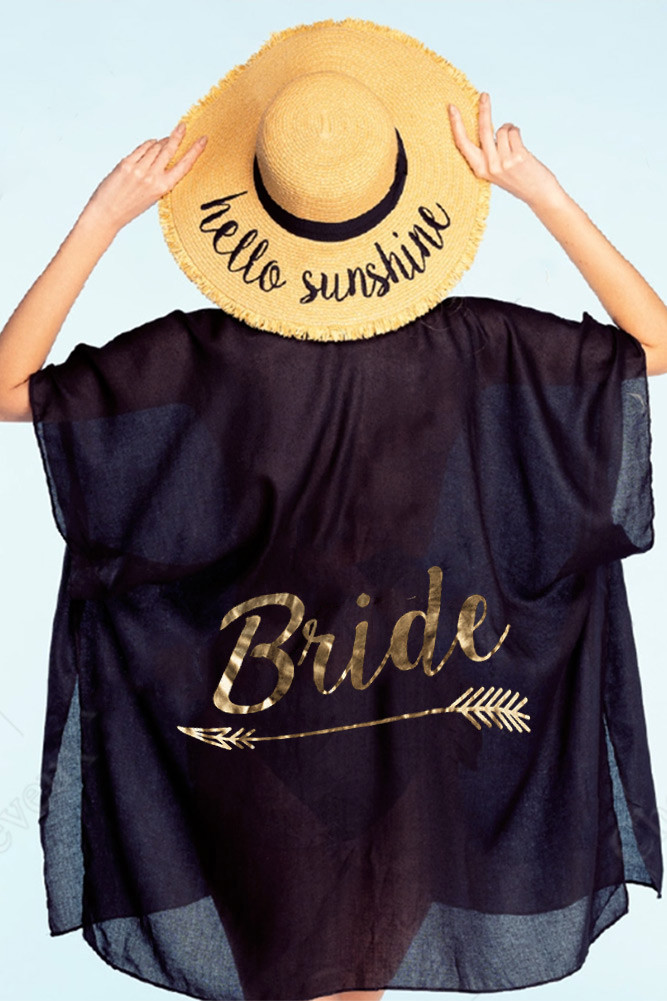 Women's Bride Sheer Beach Cover-Up in Black by BURACQ