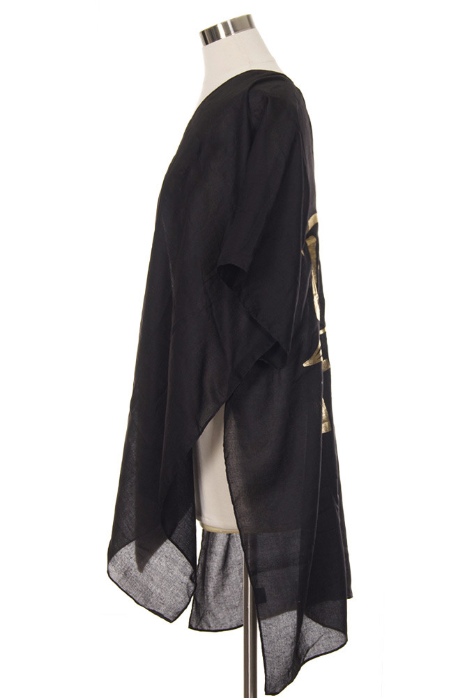 Women's Bride Tribe Sheer Beach Cover-Up in Black