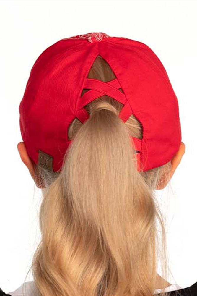 Women's Paisley Ponytail Baseball Cap — baseball cap photo 3