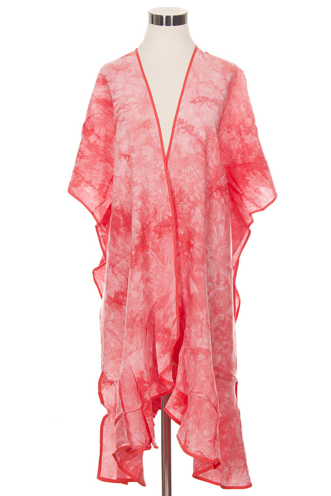 Tie Dye Beach Coverup in Coral
