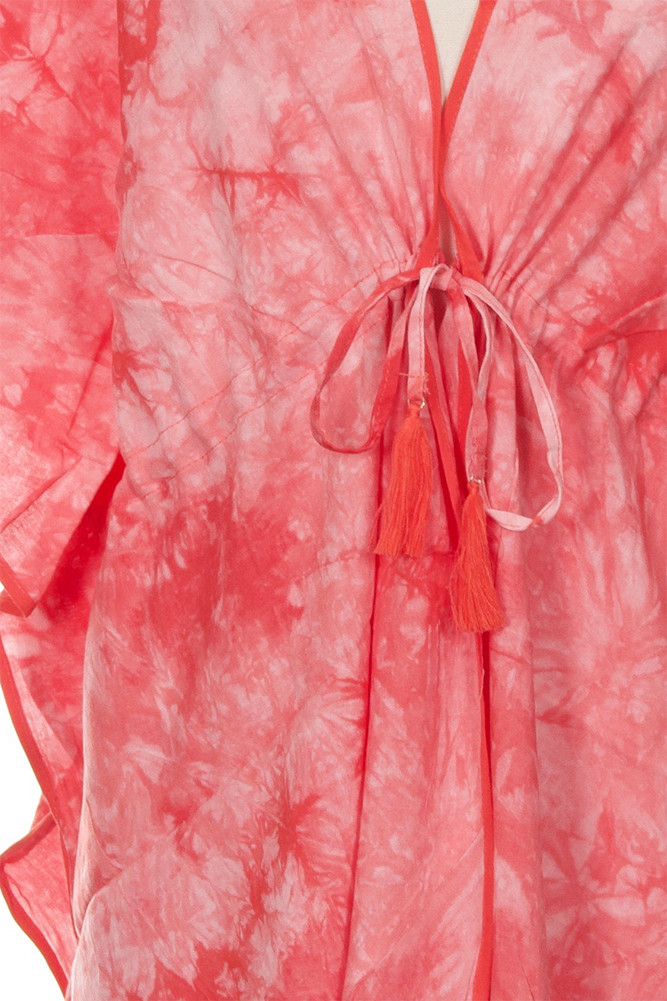 Tie Dye Beach Coverup in Coral