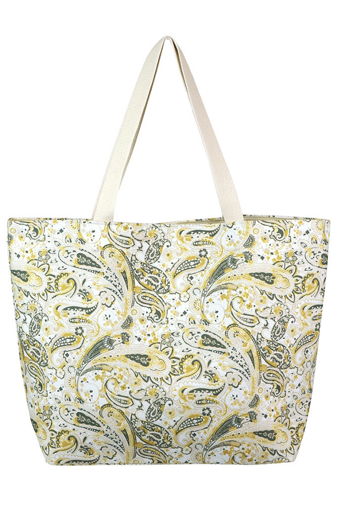 Women's Paisley Tote Bag in Beige