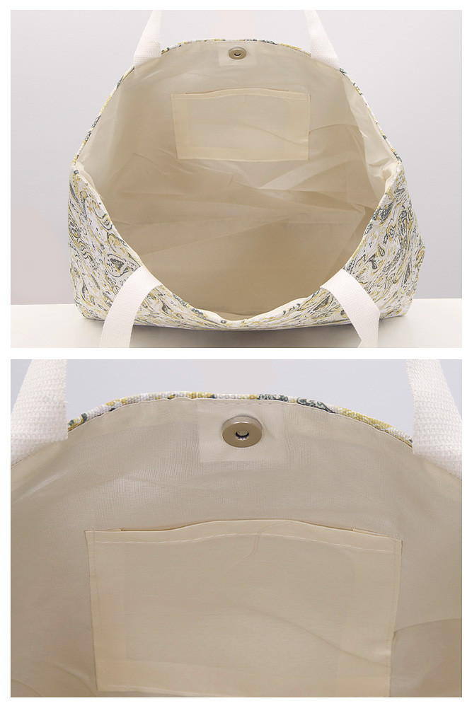 Women's Paisley Tote Bag in Beige