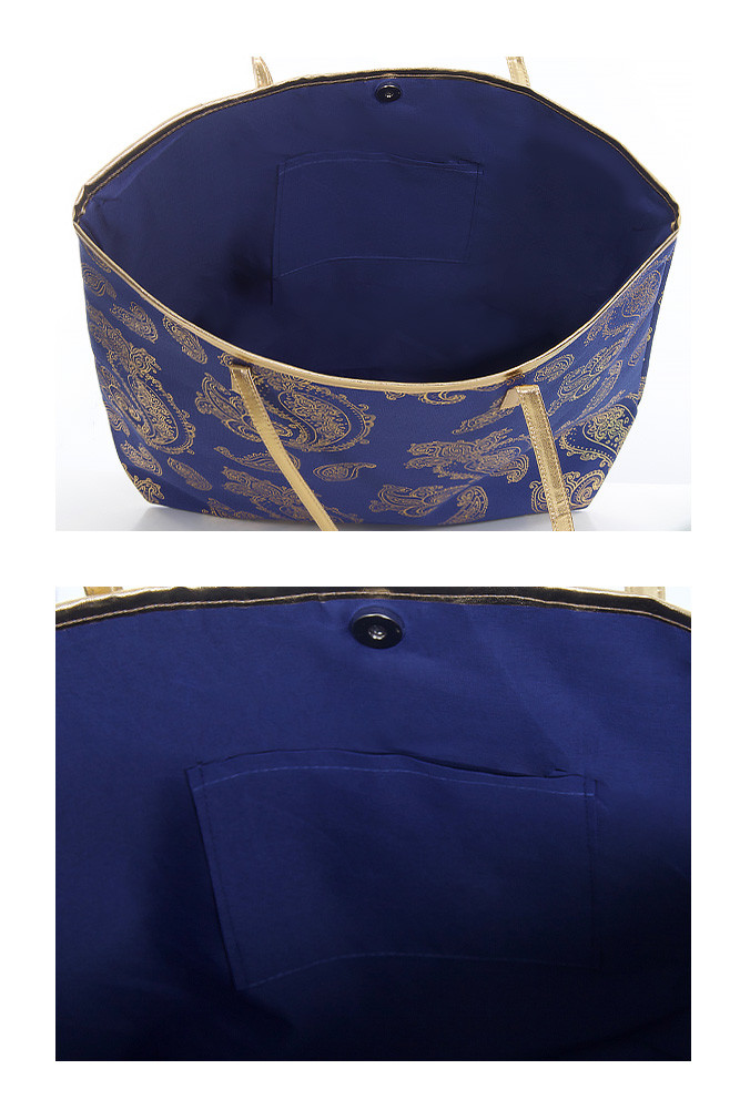 Women's Paisley Tote Bag in Navy