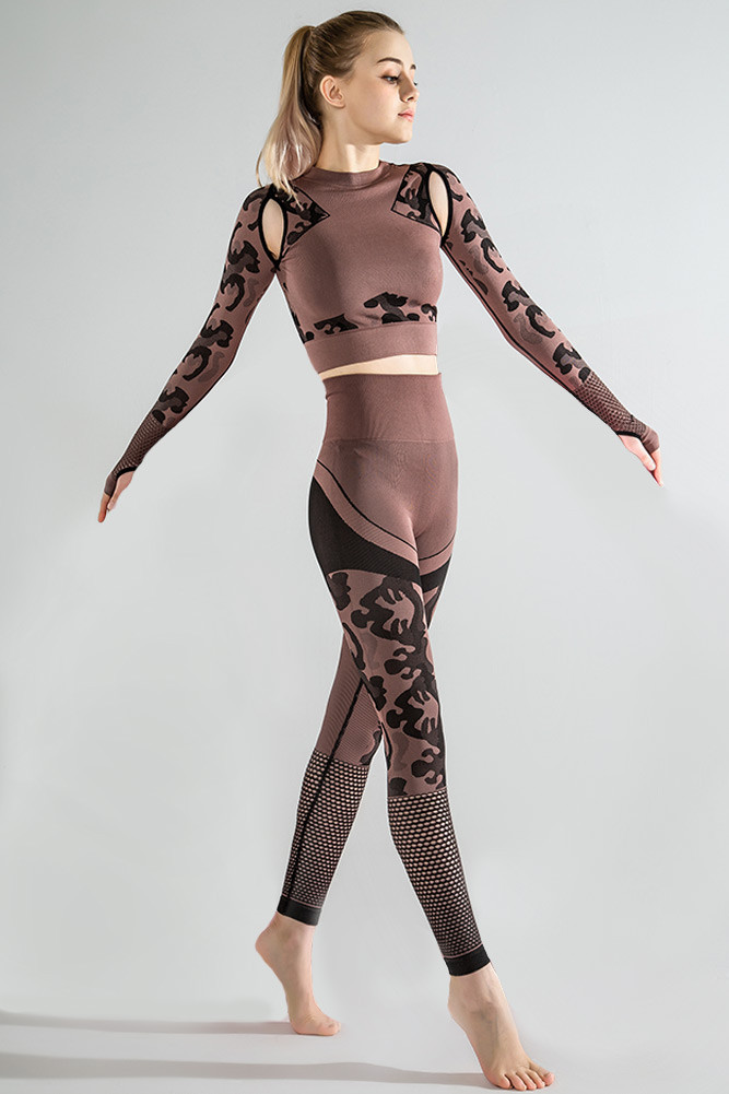 Camo Print Activewear in Brown for women by BURACQ