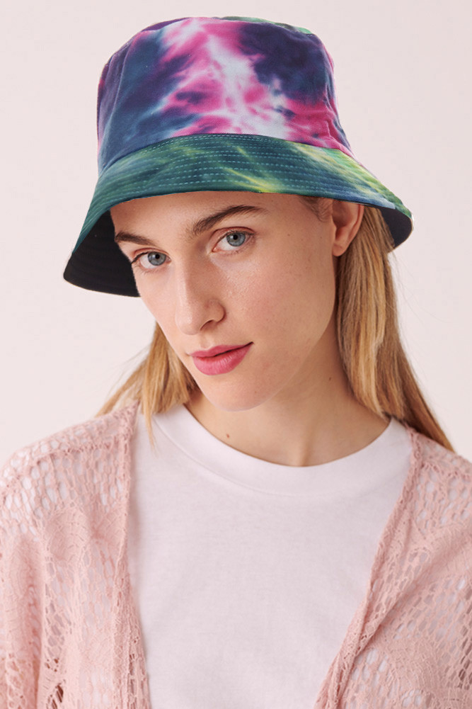 Women's Tie Dye Bucket Hat in Green by BURACQ