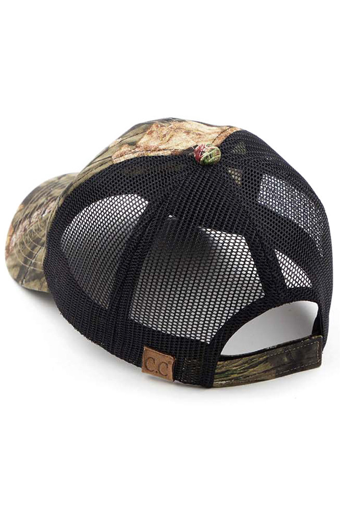 Women's Camo Mesh Ponytail Baseball Cap — baseball cap photo 4